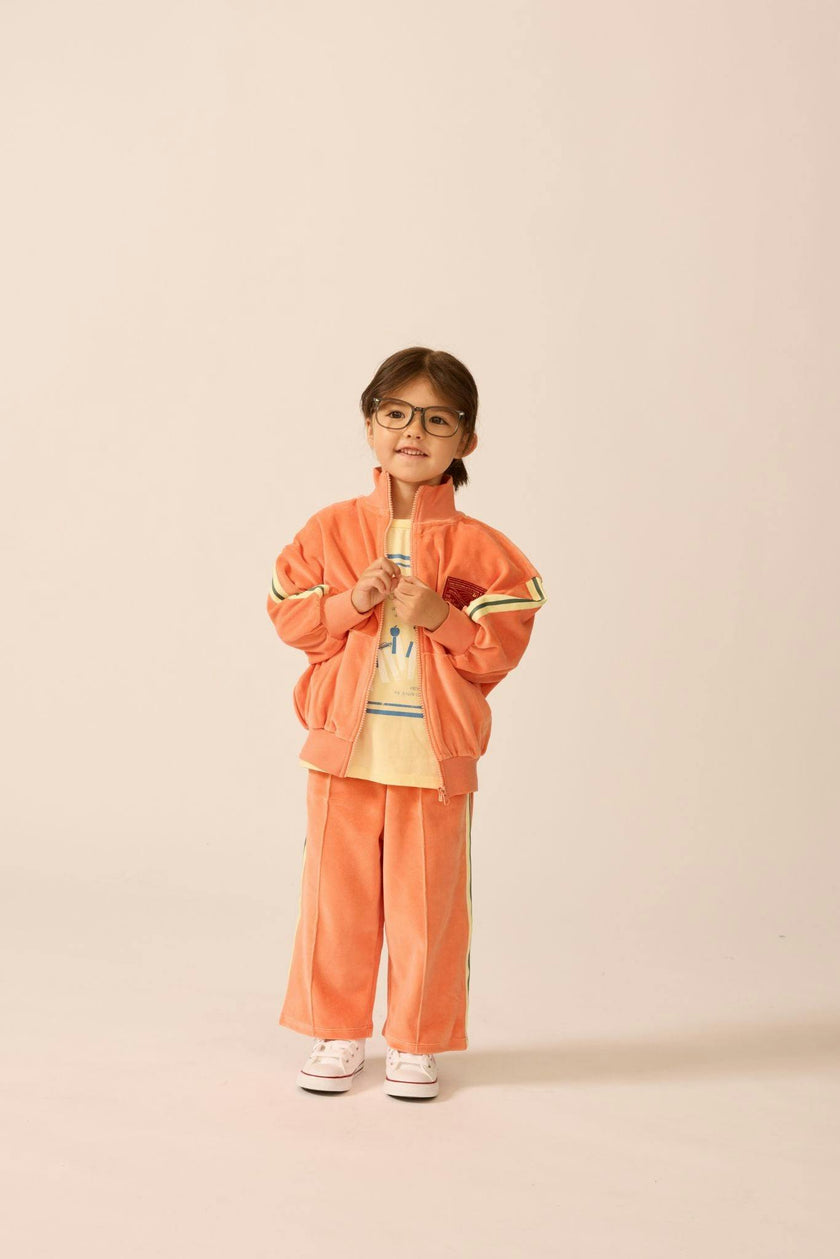 Velour Riley Track Pants in Sunset Serenade