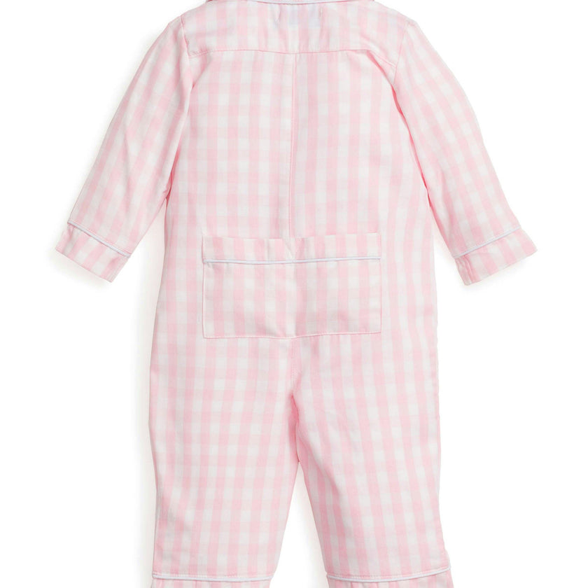 Baby's Twill Classic Romper in Pink Gingham