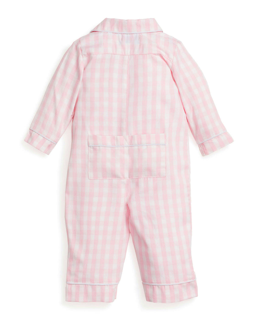Baby's Twill Classic Romper in Pink Gingham