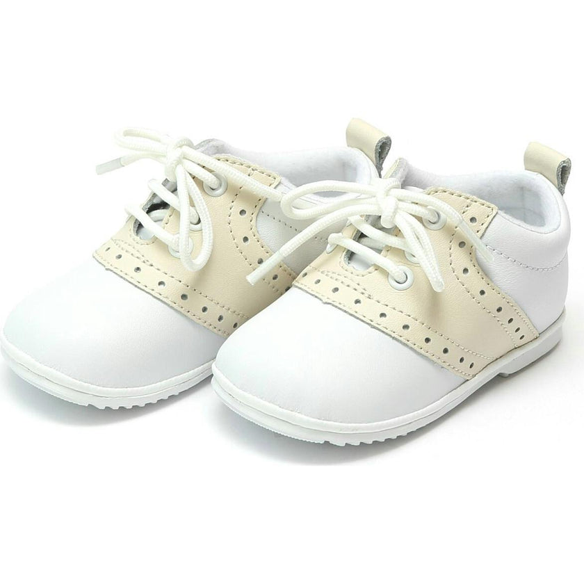 Austin Beige Leather Saddle Oxford Shoe (Baby)