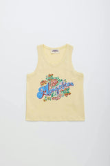 VINTAGE FLOWERS TANK TOP VANILLA