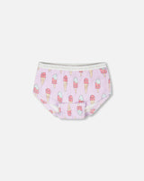 Organic Cotton Boyshort Panty Lilac Printed Ice Creams