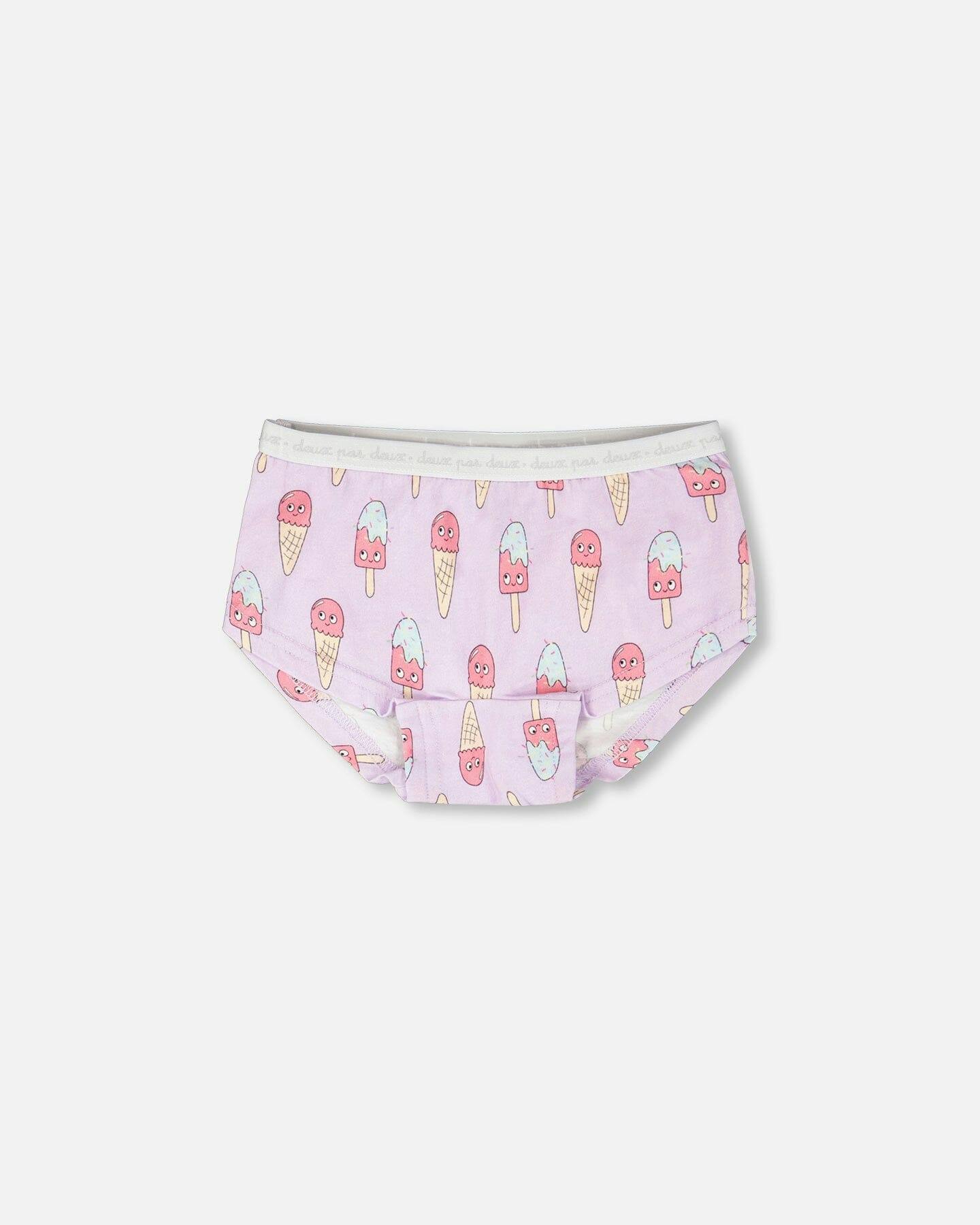Organic Cotton Boyshort Panty Lilac Printed Ice Creams