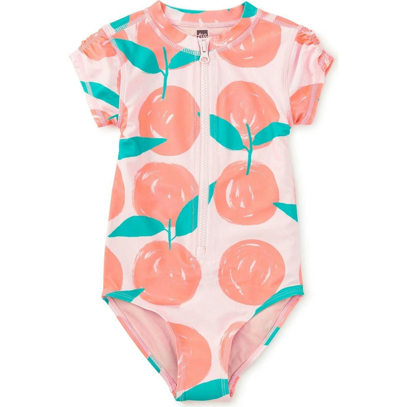 Rash Guard One-Piece Swimsuit, Orange