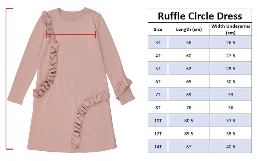 Ruffle Neck Long Sleeve Dress