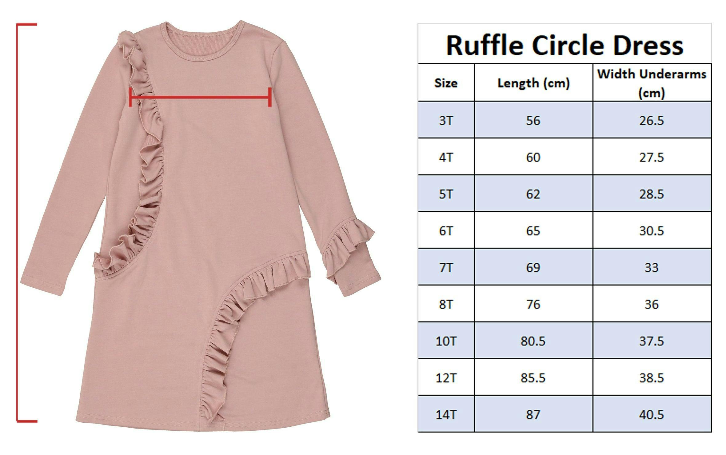 Ruffle Neck Long Sleeve Dress