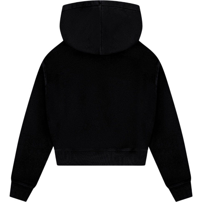 Tenly Cotton Fleece Cropped Kangaroo Pocket Hoodie
