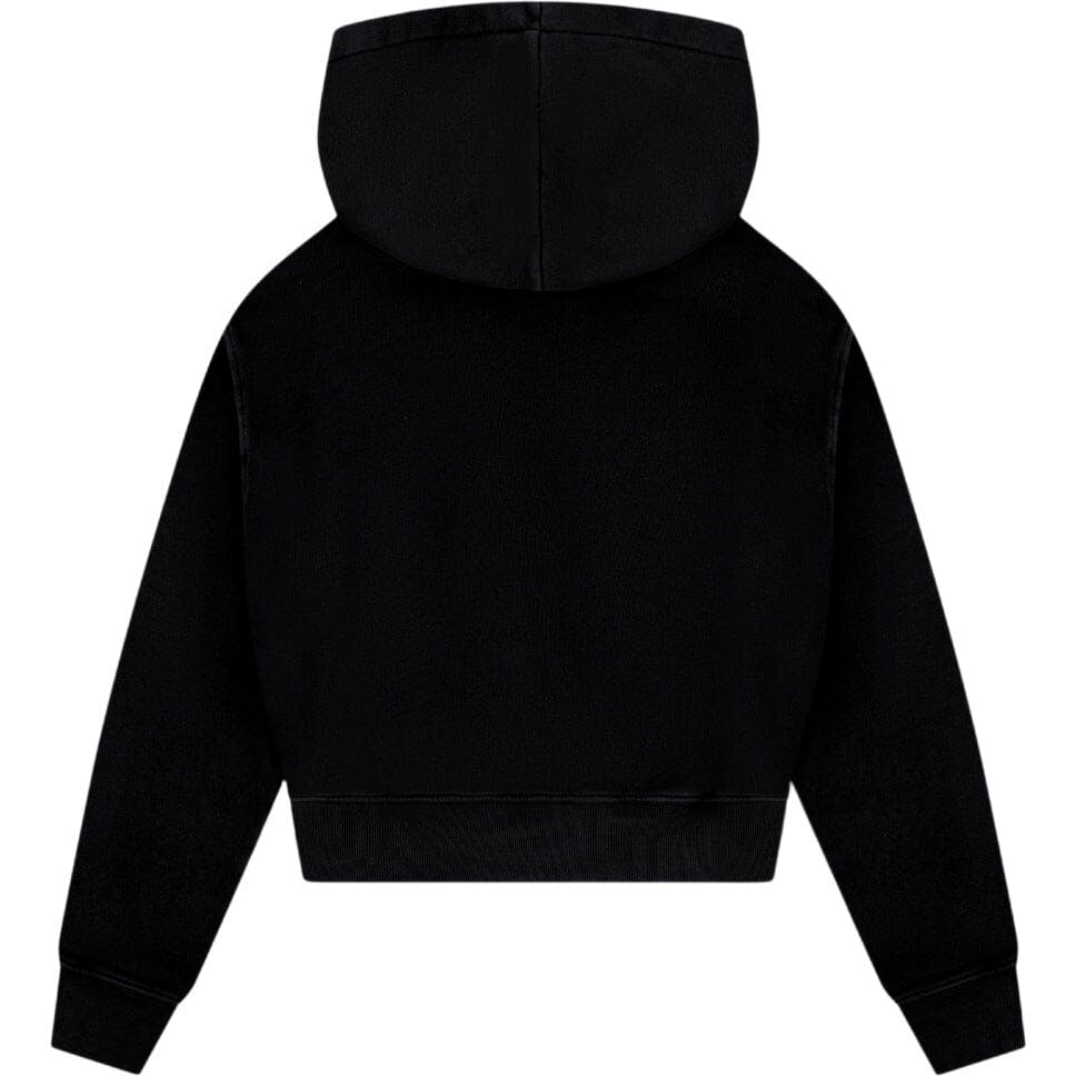 Tenly Cotton Fleece Cropped Kangaroo Pocket Hoodie