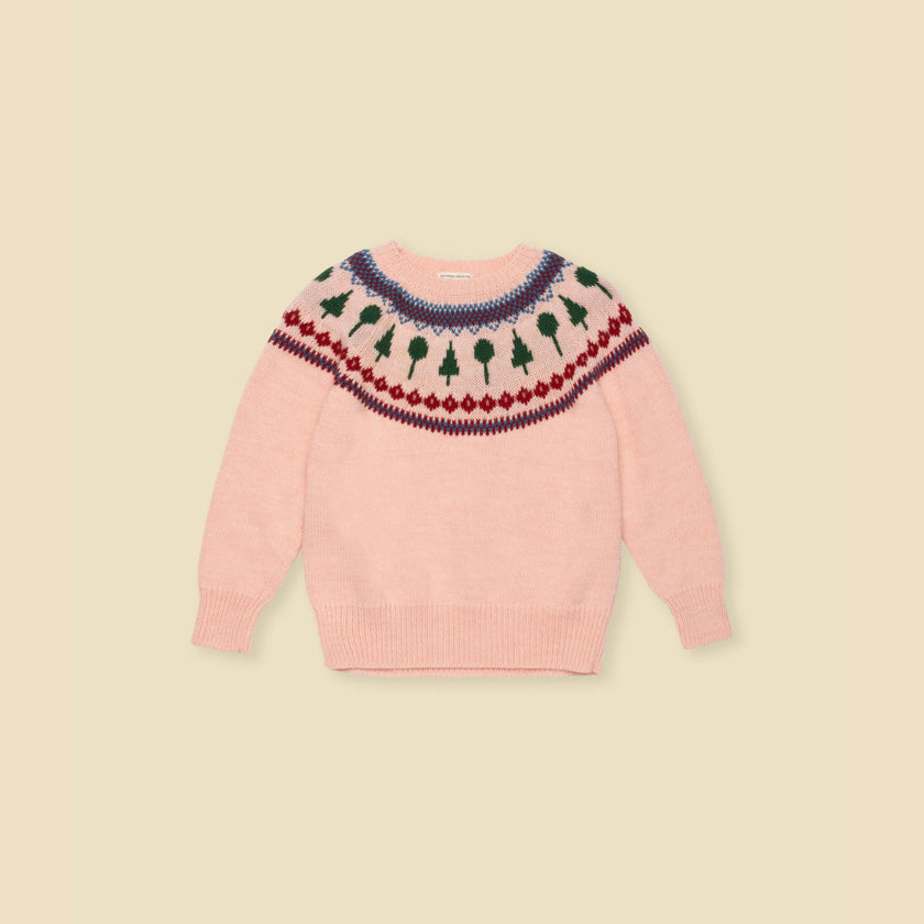 Recess Fair Isle Sweater in Pink Lemonade