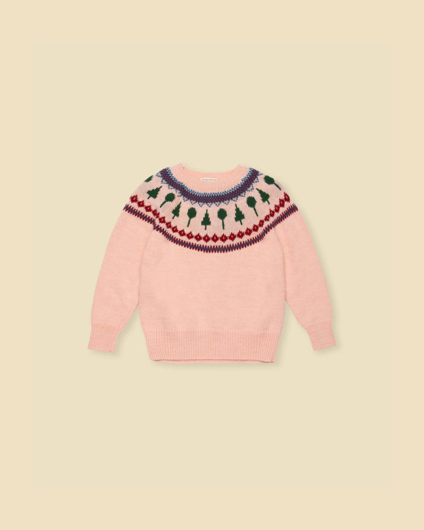 Recess Fair Isle Sweater in Pink Lemonade