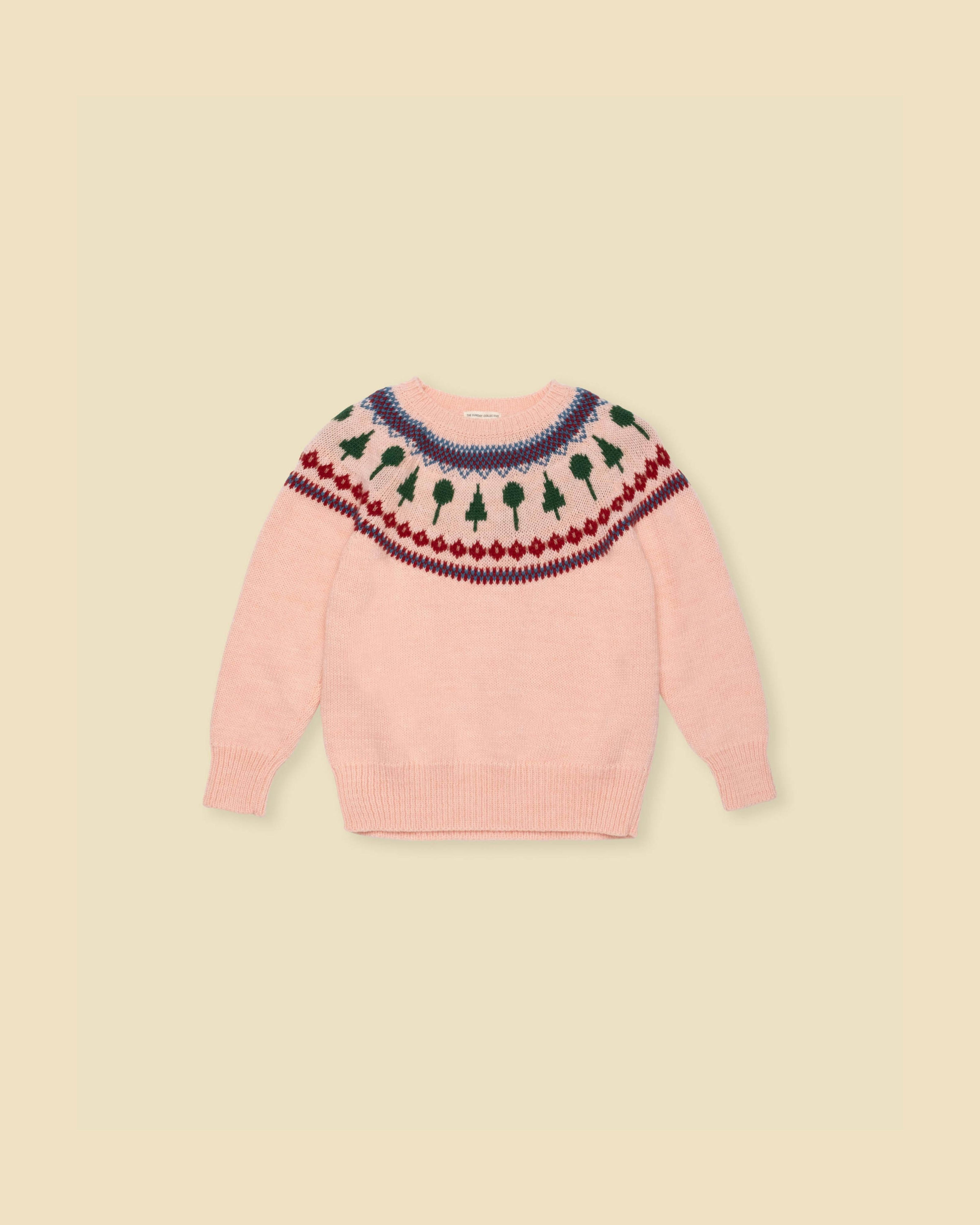 Recess Fair Isle Sweater in Pink Lemonade