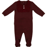 Velour Bib Girls Long Sleeve Footie