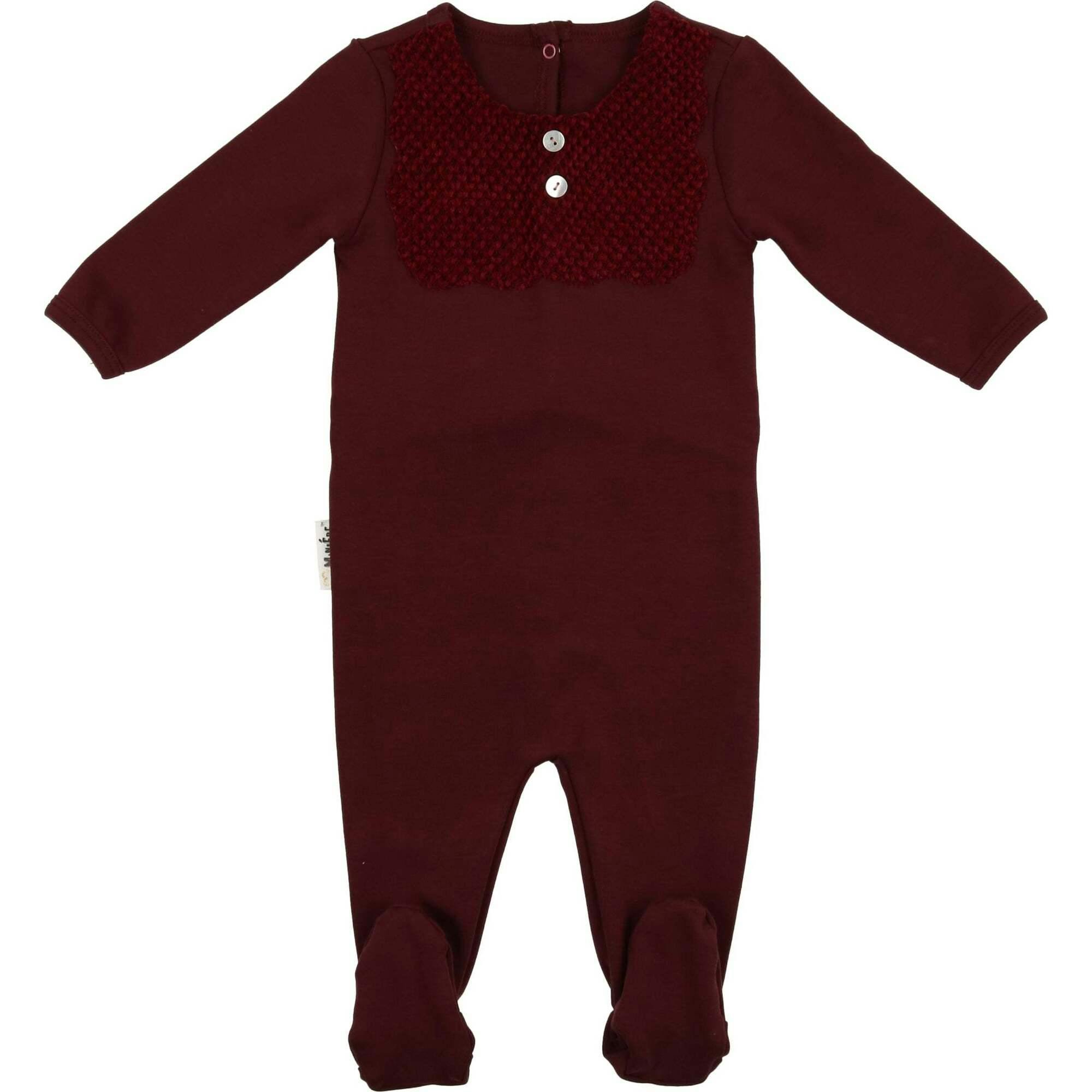 Velour Bib Girls Long Sleeve Footie