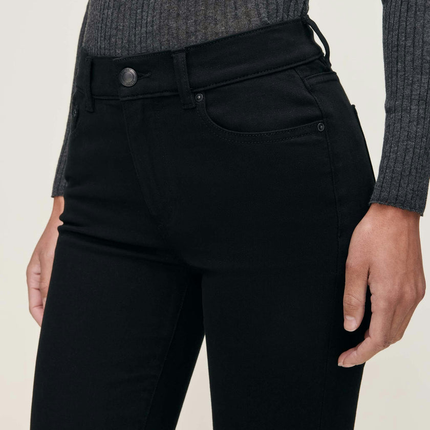 Mara Straight Mid Rise Instasculpt Ankle Jeans  Black
