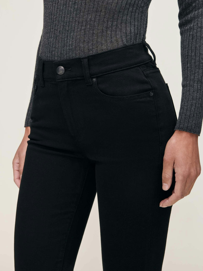 Mara Straight Mid Rise Instasculpt Ankle Jeans  Black