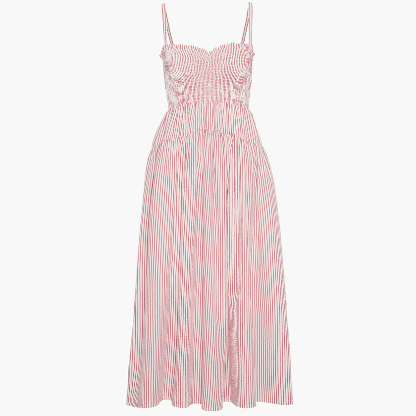 The Rebecca Nap Dress - Red Ticking Stripe
