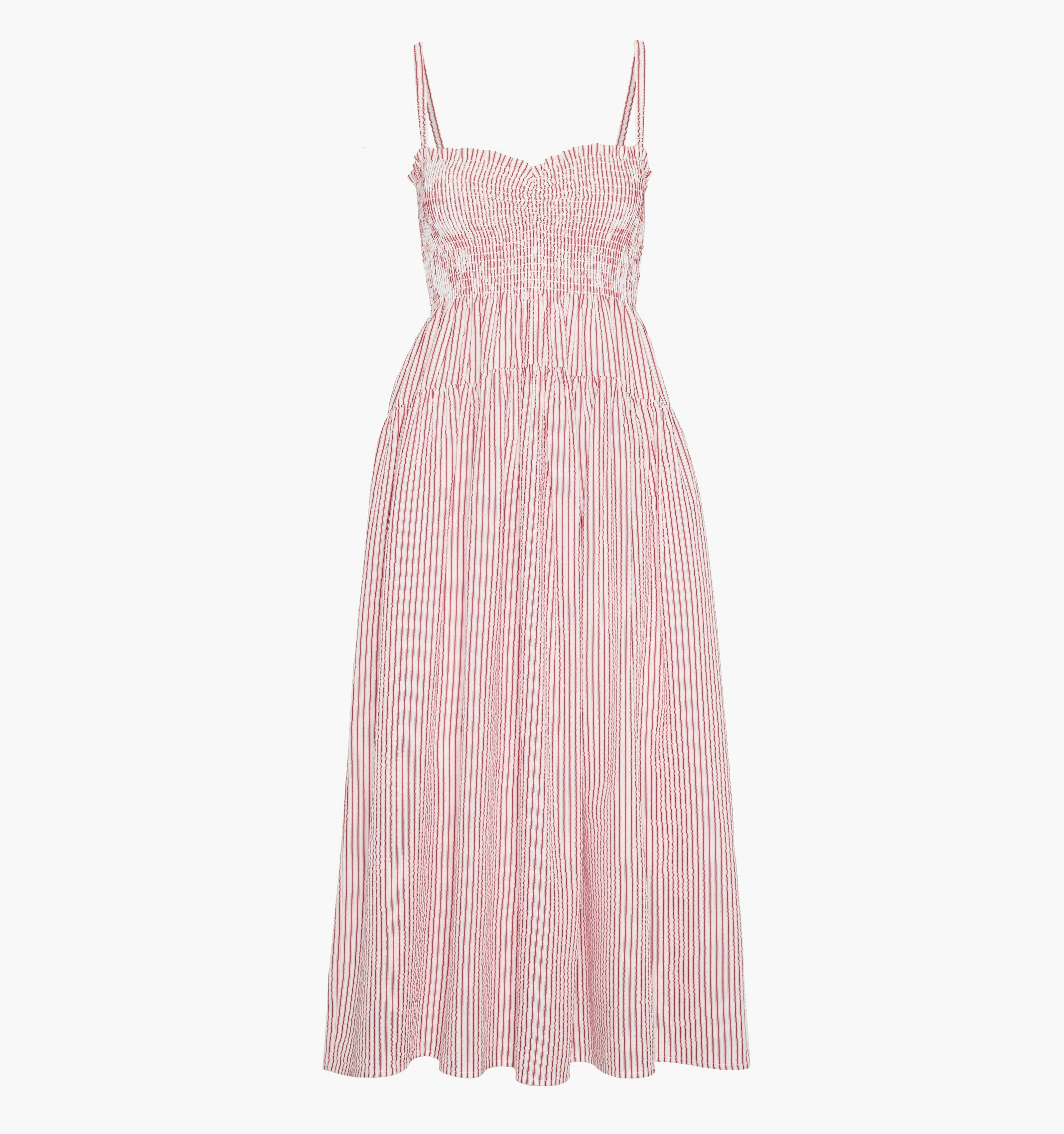 The Rebecca Nap Dress - Red Ticking Stripe