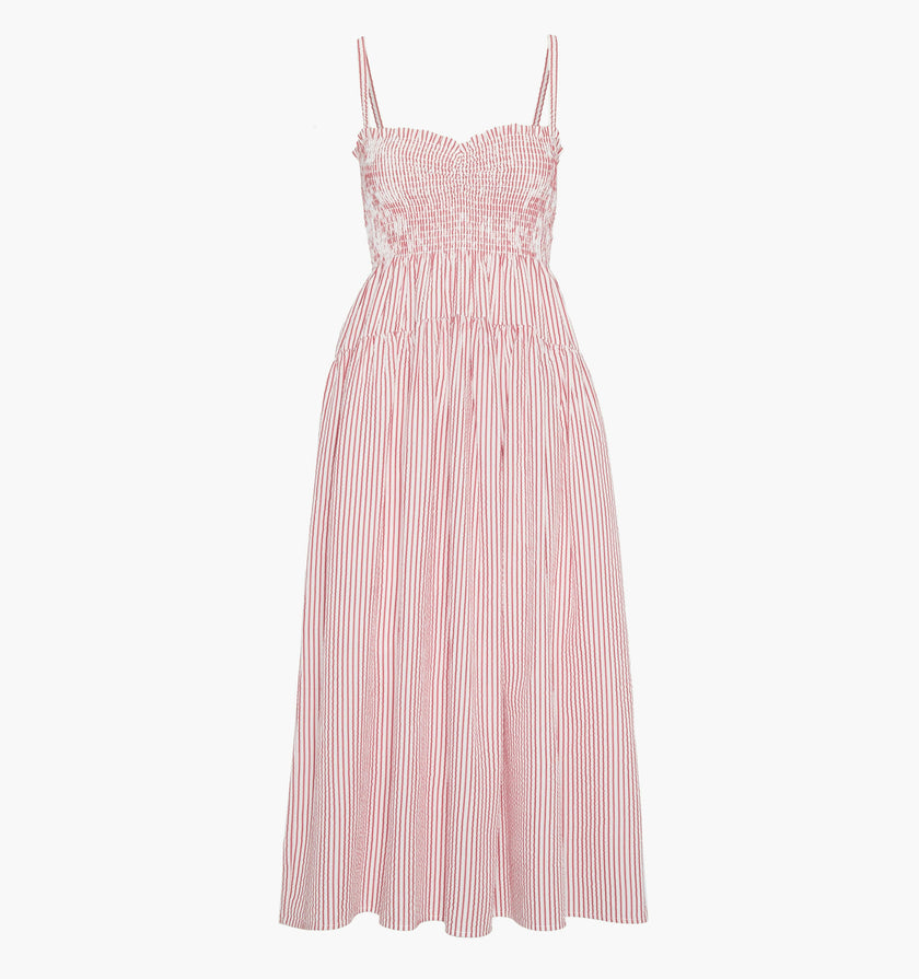 The Rebecca Nap Dress - Red Ticking Stripe