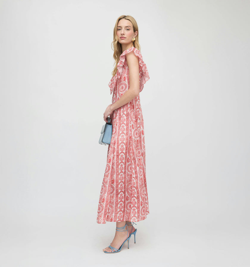 The Milani Dress - Coral Corsica Paisley