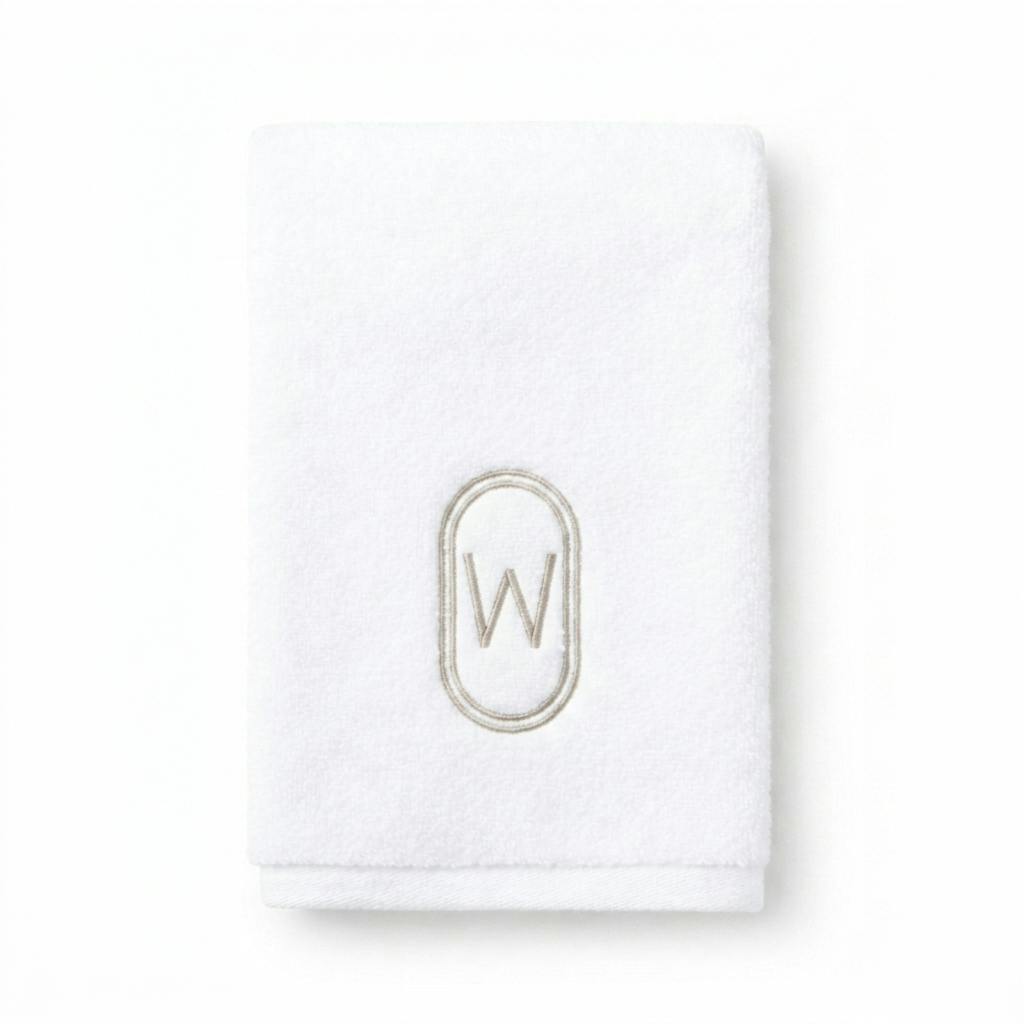 DH Oval Monogram Embroidered Fingertip Towel