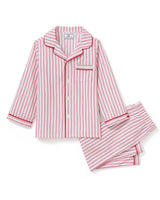 Kid's Twill Pajama Set in Antique Red Ticking