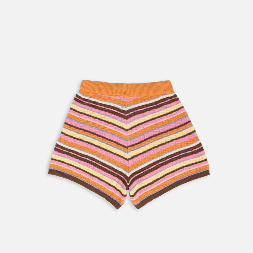 women's organic cotton shorts - orange sunset