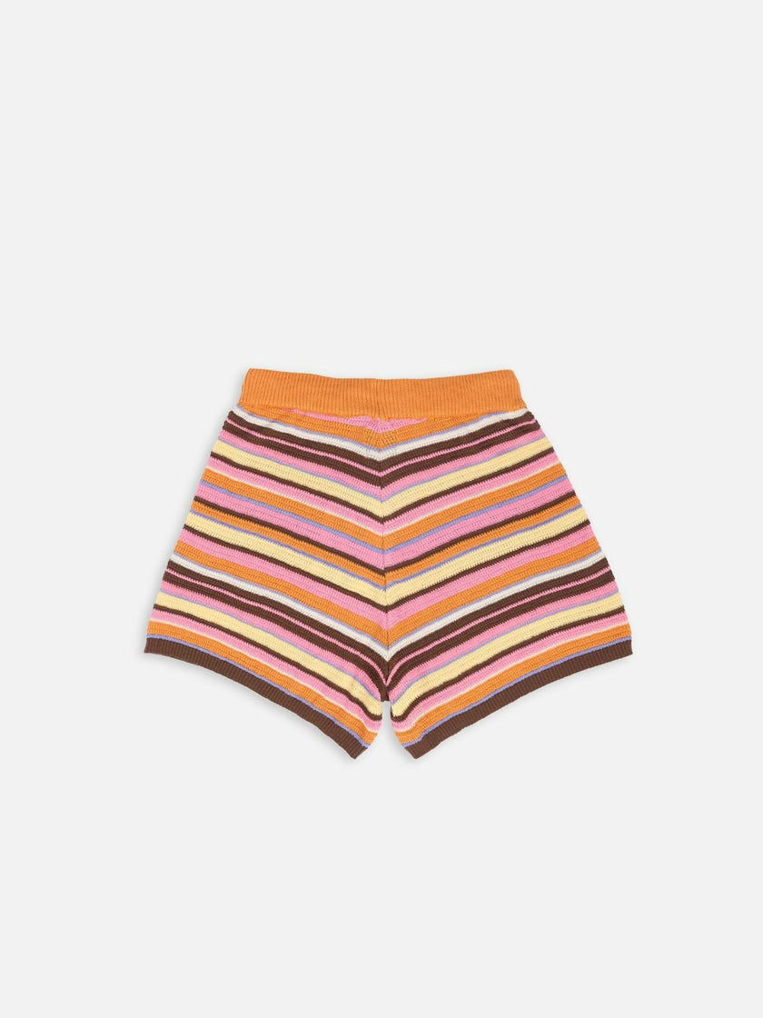 women's organic cotton shorts - orange sunset
