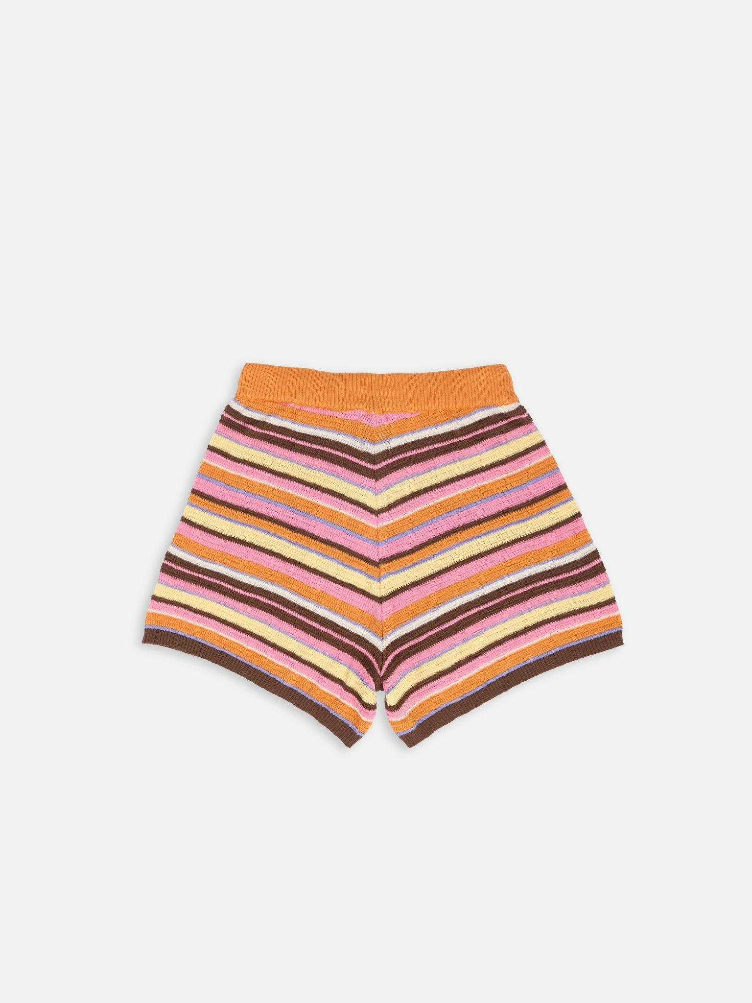 women's organic cotton shorts - orange sunset