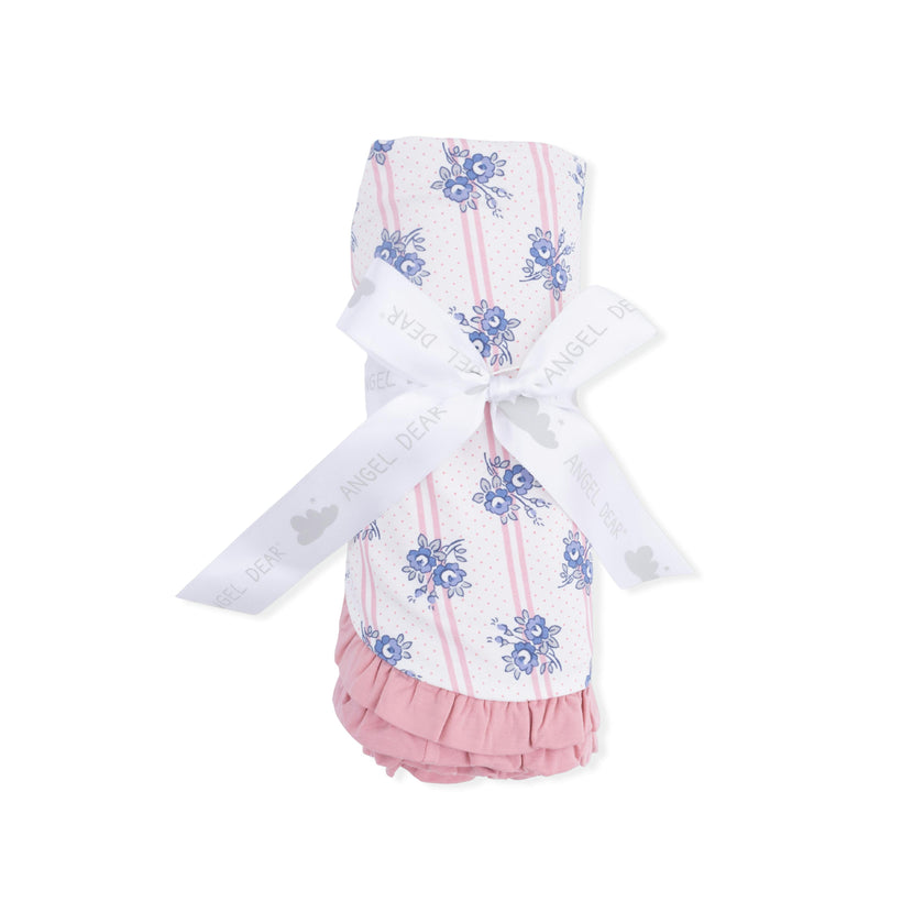 Stripe Dot Roses - Ruffle Blanket