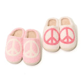 Tweens Plush Slippers with a Peace Design