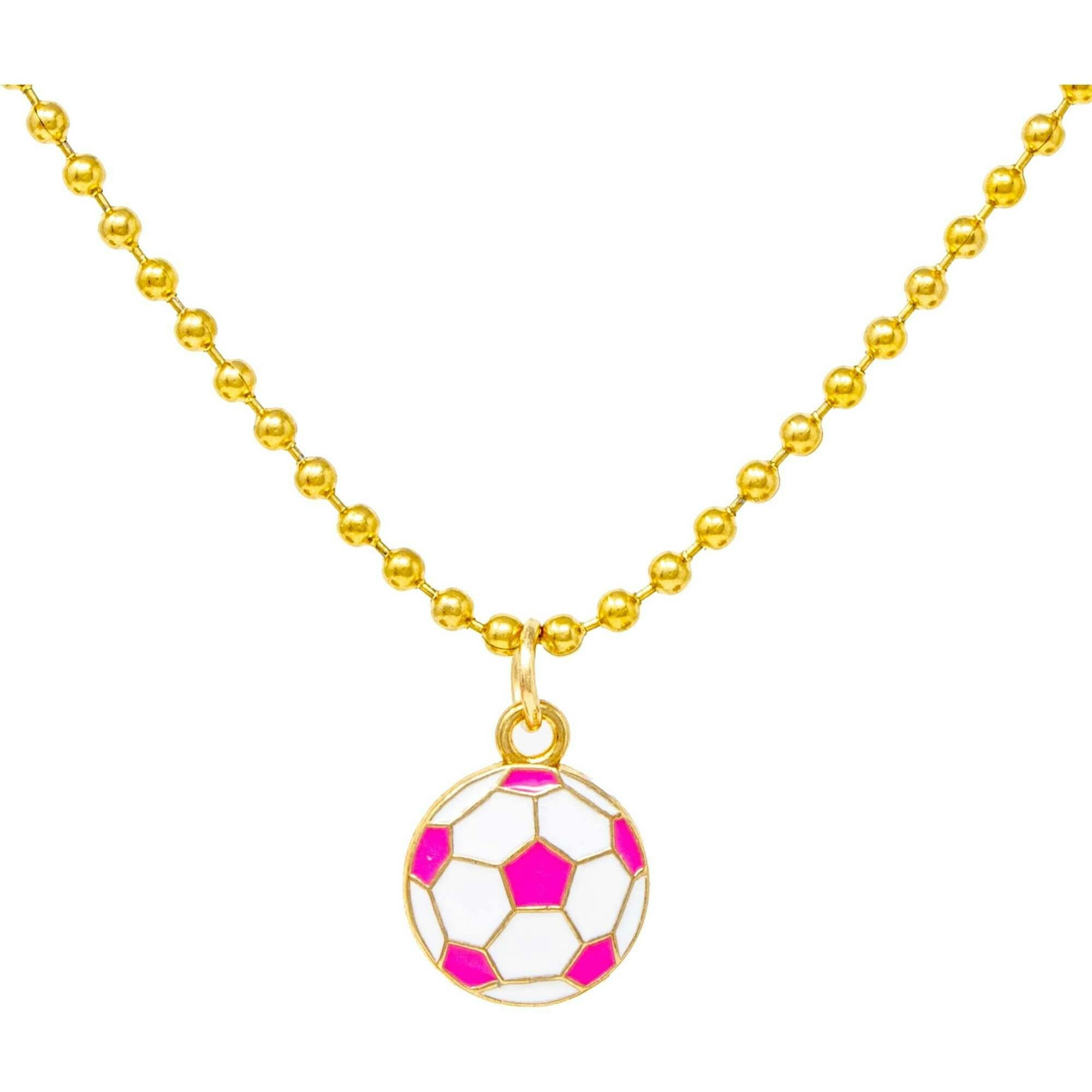 Pink Soccer Ball Necklace