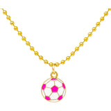 Pink Soccer Ball Necklace