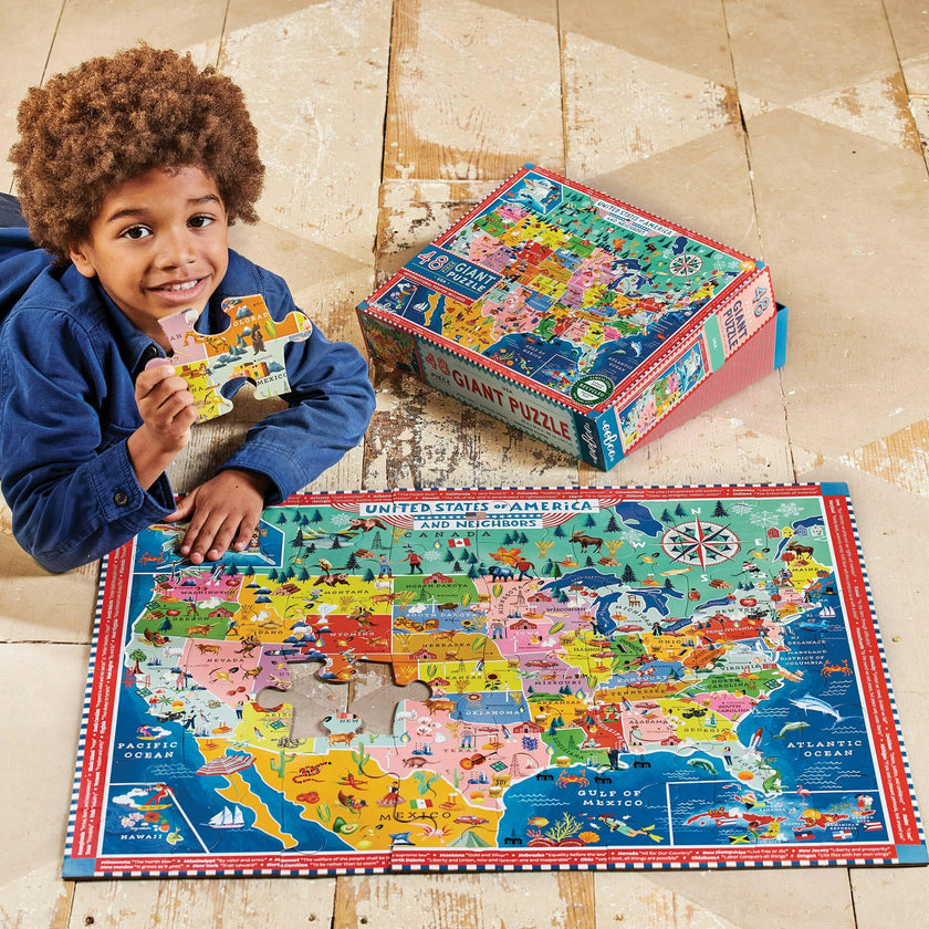 Giant Puzzle: USA Map - 48 Piece