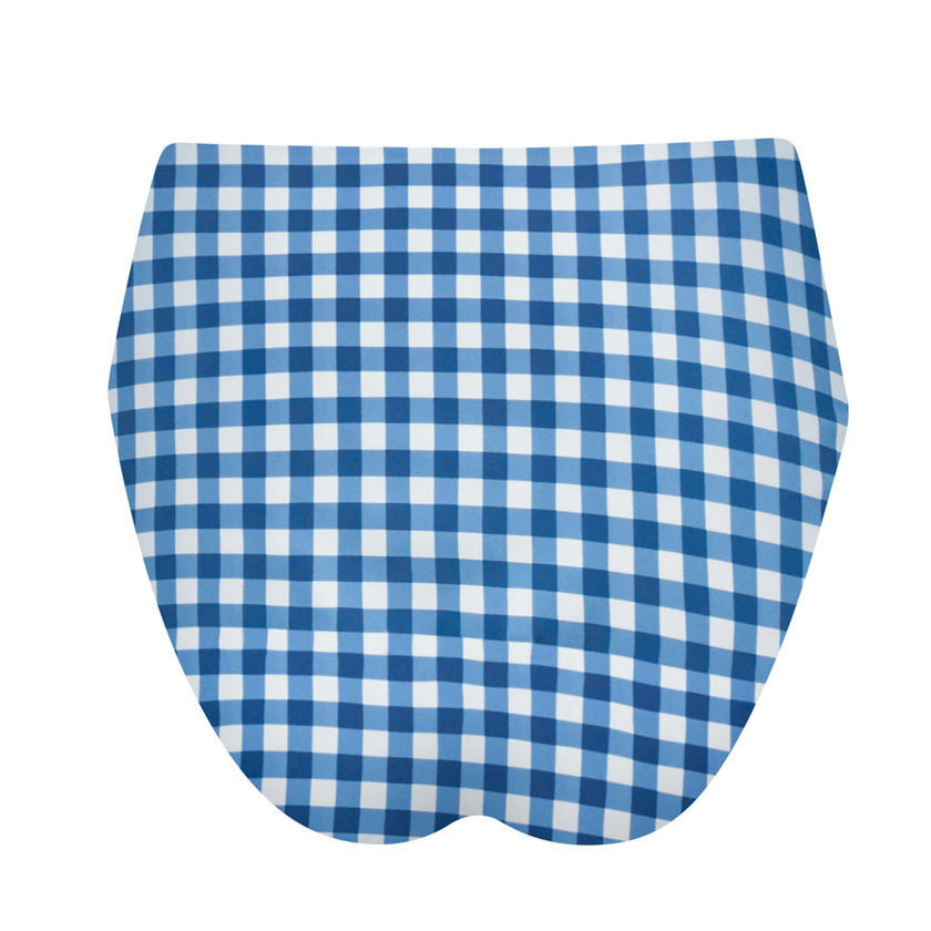 women's navy picnic gingham high waisted bikini bottom