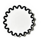 Black Arabesque Trim Scallop Dinner Plate