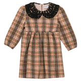 Stretch Plaid High Waist Dress Ash Rose