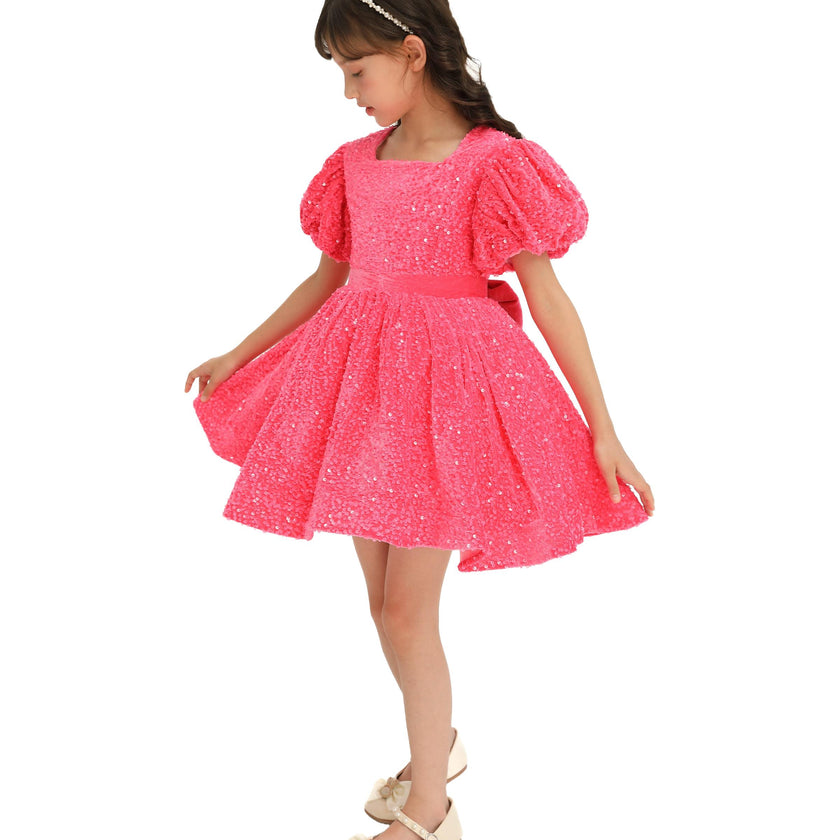 Fuchsia Sequin Ribbon Paraiso Dress