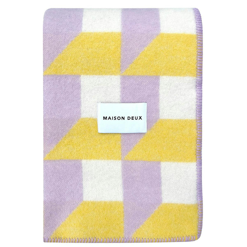 Blanket CUBICS Lilac / Sun Print 4.25 x 6.5ft
