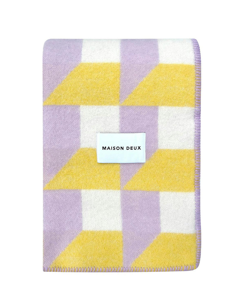 Blanket CUBICS Lilac / Sun Print 4.25 x 6.5ft