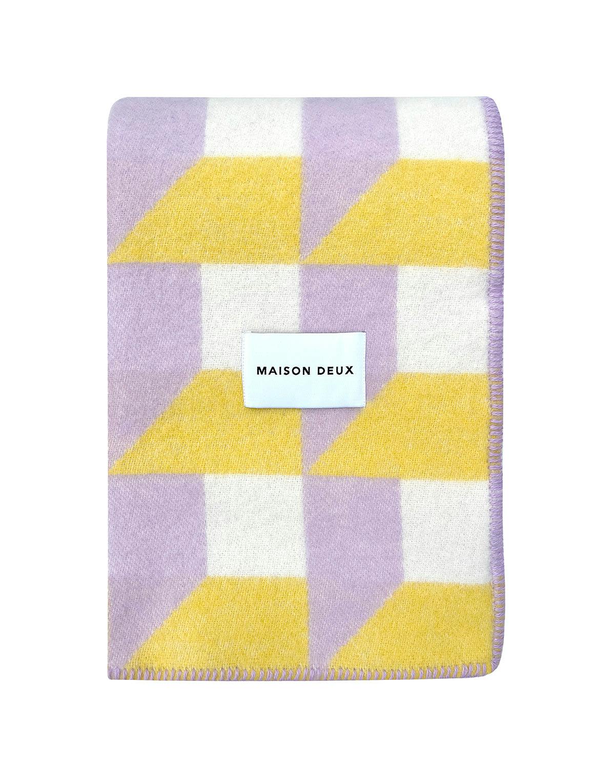 Blanket CUBICS Lilac / Sun Print 4.25 x 6.5ft