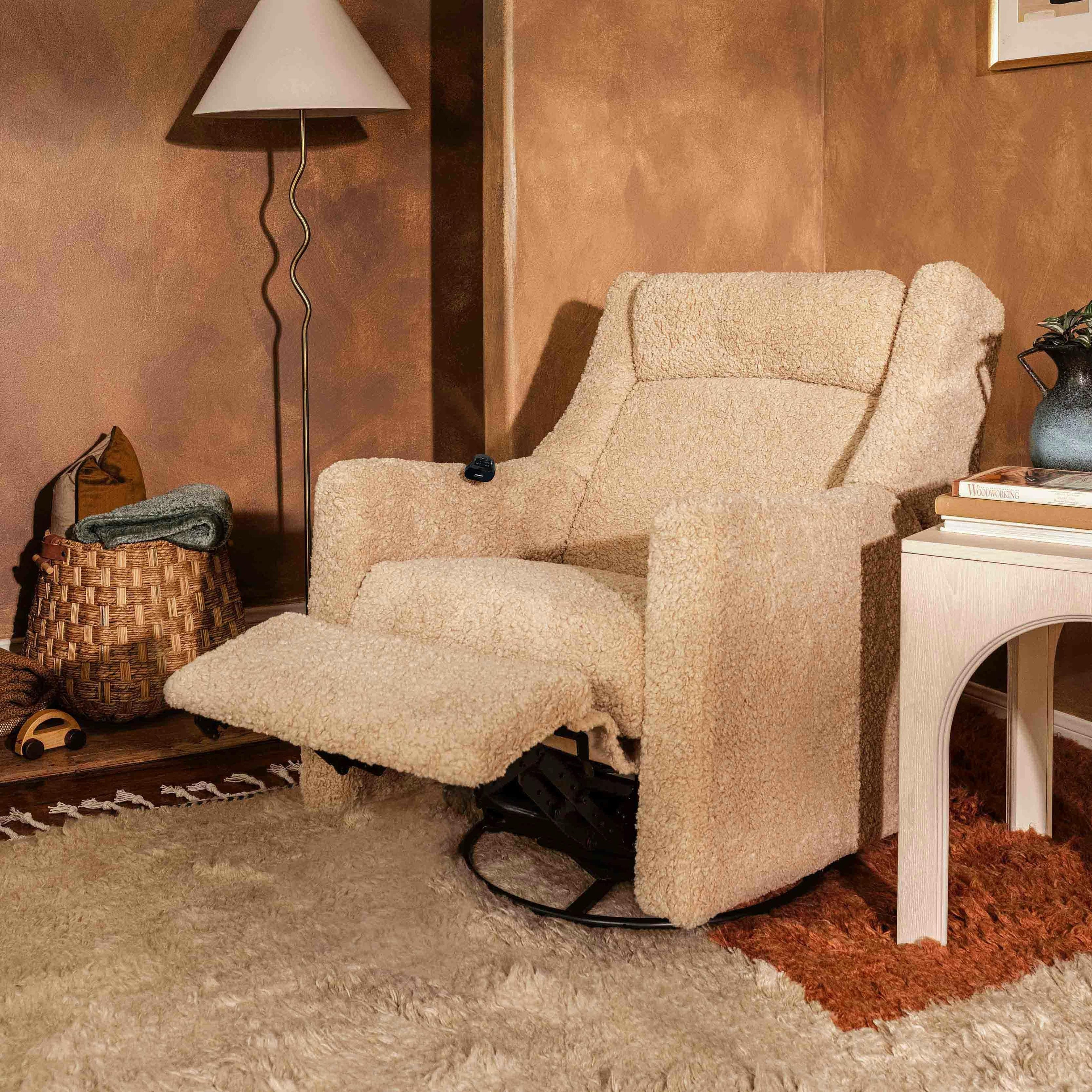 Babyletto Kiwi Deluxe Power Recliner and Swivel Glider with Heat and Massage