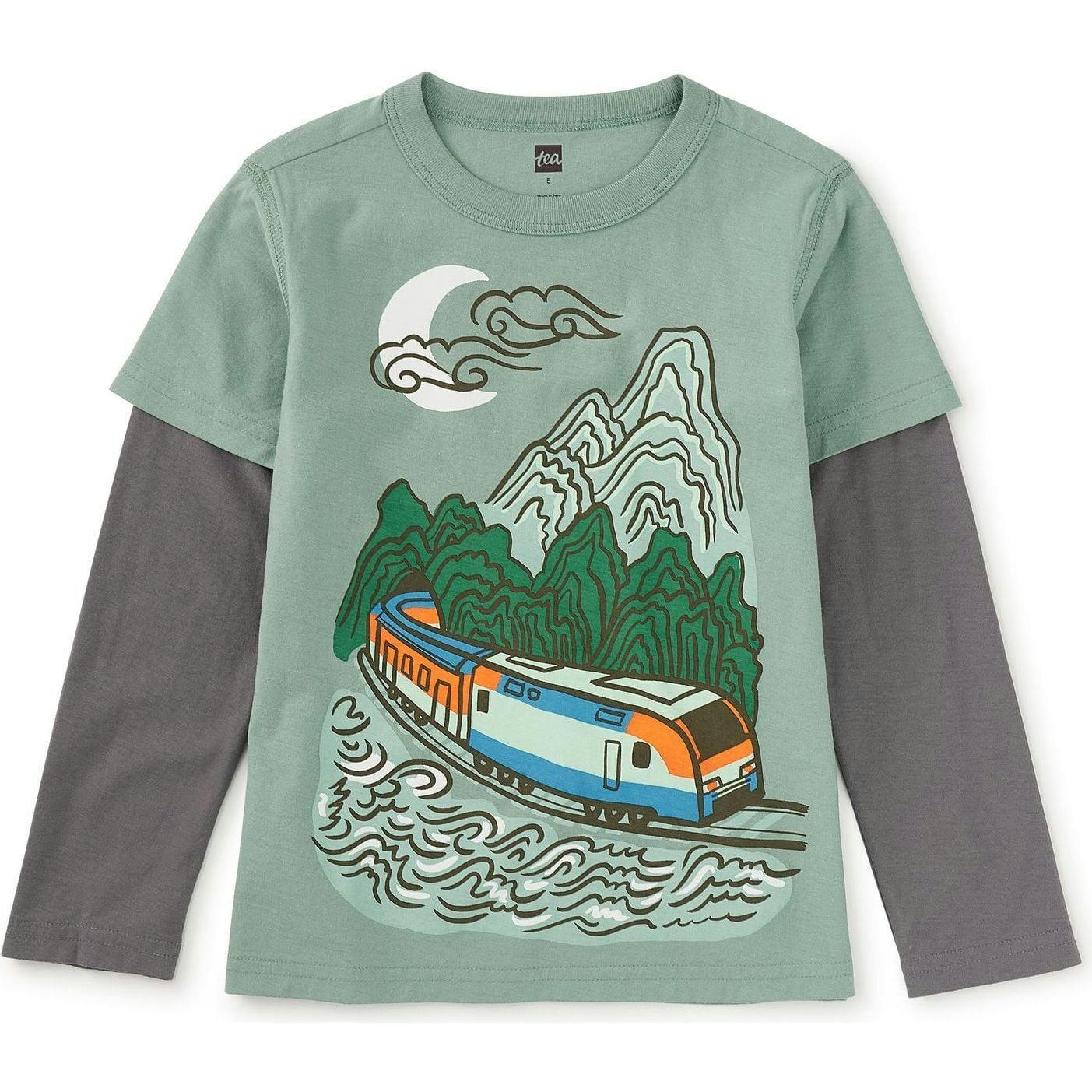 Korean Train Layered Tee, Green