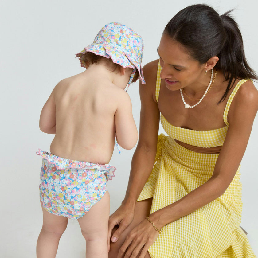 baby jasmine blossom scalloped sun hat