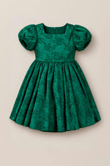 Mini Cupcake Dress in Emerald Satin