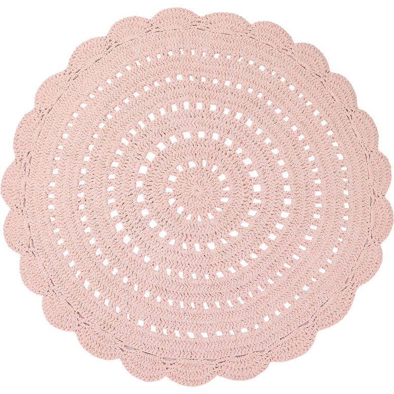 Alma Hand-Crocheted Scalloped Round Rug