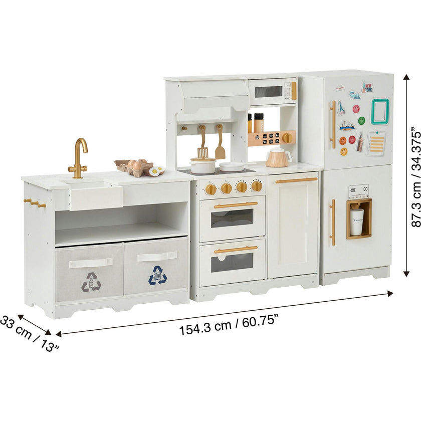 Little Chef Atlanta Large Modular Play Kitchen - White/Gold