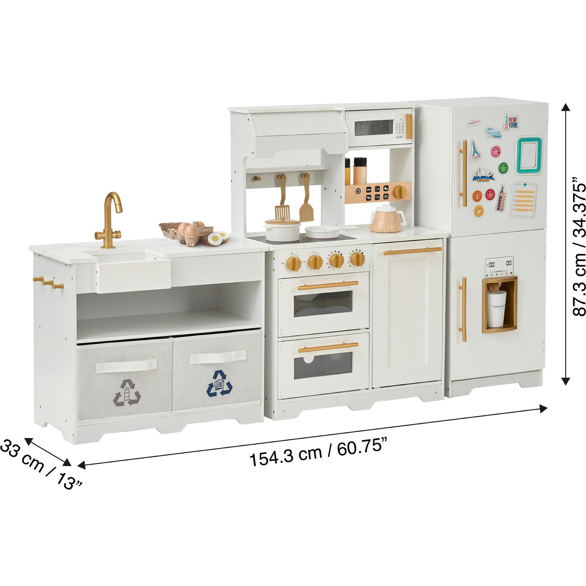 Little Chef Atlanta Large Modular Play Kitchen - White/Gold