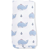 Bubbly Sailor Whales Blue - Swaddle Blanket