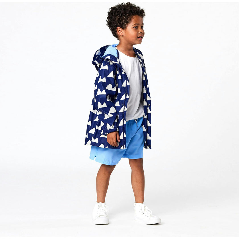 Navy Peak to Peak Recyclced Waterproof Raincoat