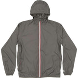 Navy full zip packable rain jacket and windbreaker